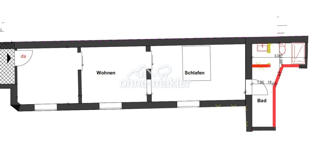 Sanierte Erdgeschoss-Wohnung mit Einbauküche, modernes Bad - Foto 4