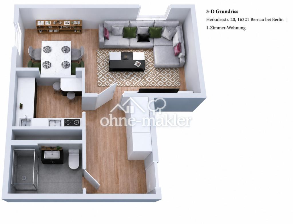 Helle 1-Zimmer-Wohnung frisch renoviert in Bernau bei Berlin - Photo 5