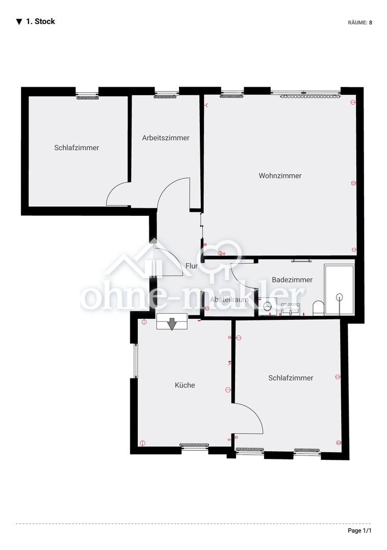 Erstbezug nach Sanierung: 4-Zimmer-Altbau, 93 m², 1. OG – direkt am Markt Weida - Foto 3