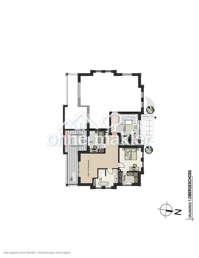 3 Zimmer Oberwohnung mit Balkon im Villen-Quartier - Foto 5