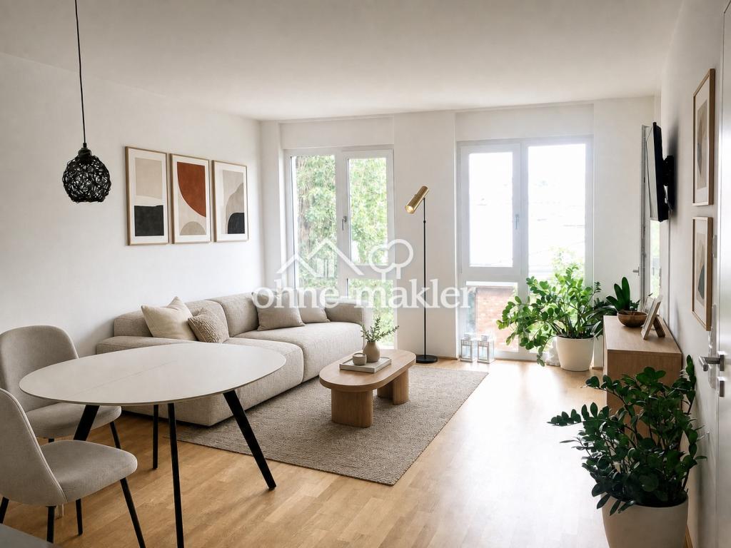Wohnen am Rhein: Hochwertige 2-Zimmer-Wohnung mit Loggia und Einbauküche - Foto 1