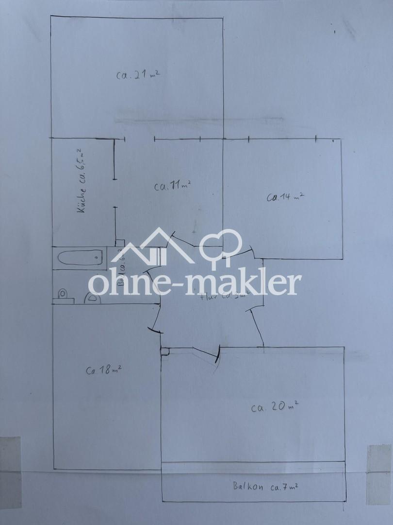 4,5 Zimmer Wohnung mit Balkon, Gartenmitbenutzung und 110qm Wohnfläche - Foto 3