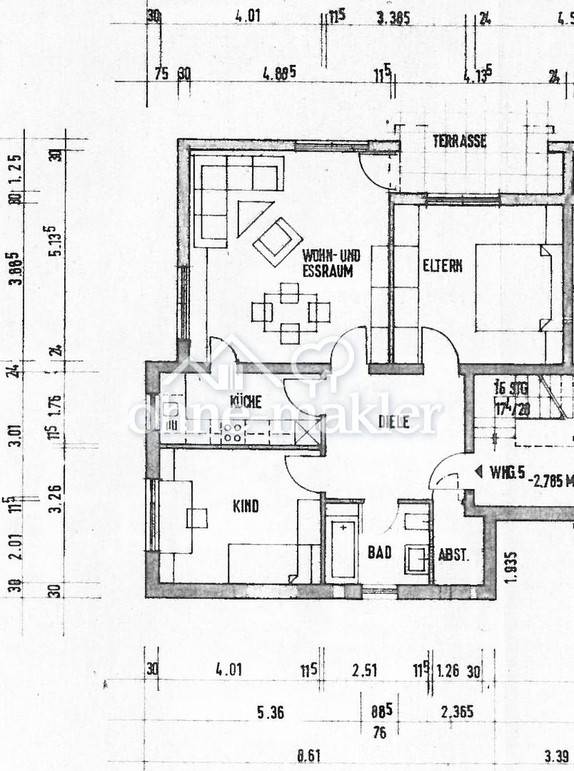 Großzügige 3-Zimmer-Wohnung mit Balkon und Gartenmitbenutzung - Foto 2