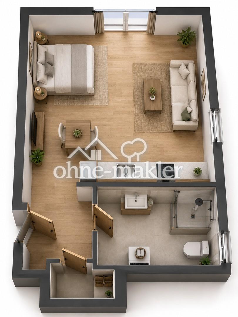 Erstbezug im Neubau! Moderne 1-Zimmer Wohnung mit QNG-Plus Siegel und Einbauküche! - Photo 5