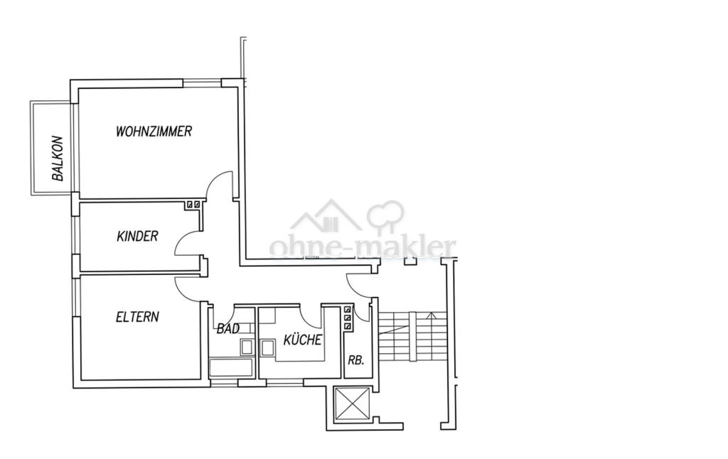 78m² Wohnung mit Balkon mit drei Zimmern (und Balkon) - Photo 3