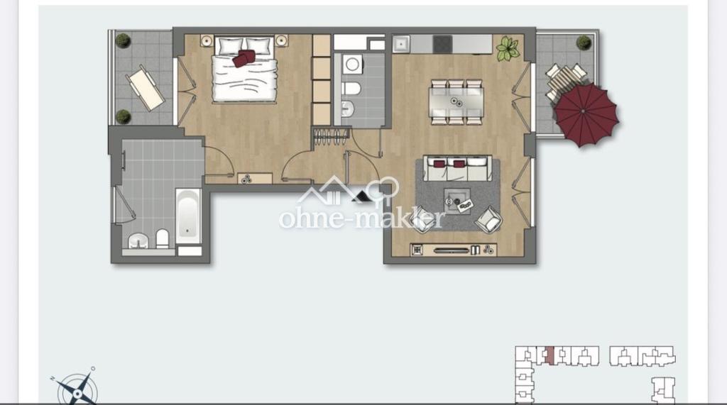 Modern 2‑room apartment with balcony in Wasserstadt Mitte – 1st floor - Photo 4