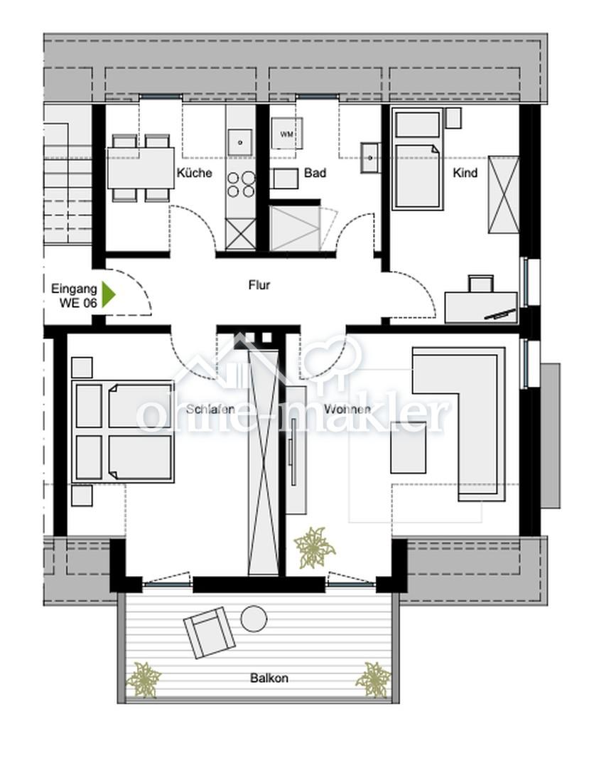 Erstbezug - Sanierte 3-Zimmer DG Wohnung mit Panoramablick - Foto 4