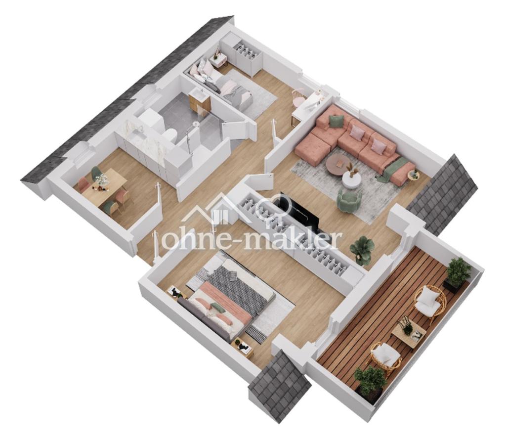 Erstbezug - Sanierte 3-Zimmer DG Wohnung mit Panoramablick - Foto 5