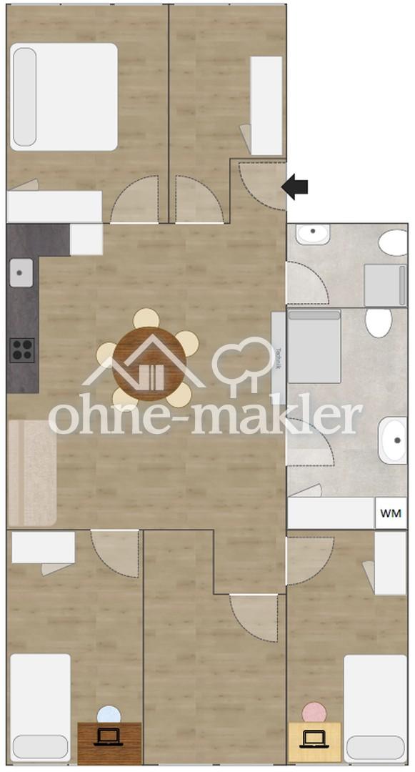Erstbezug nach Kernsanierung! 5-Schlafzimmer-Wohnung in zentraler Lage von Pforzheim-Brötzingen - Foto 5