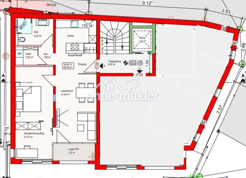 2-Zimmerwohnung Neubau - Haslach i.K. - Foto 2