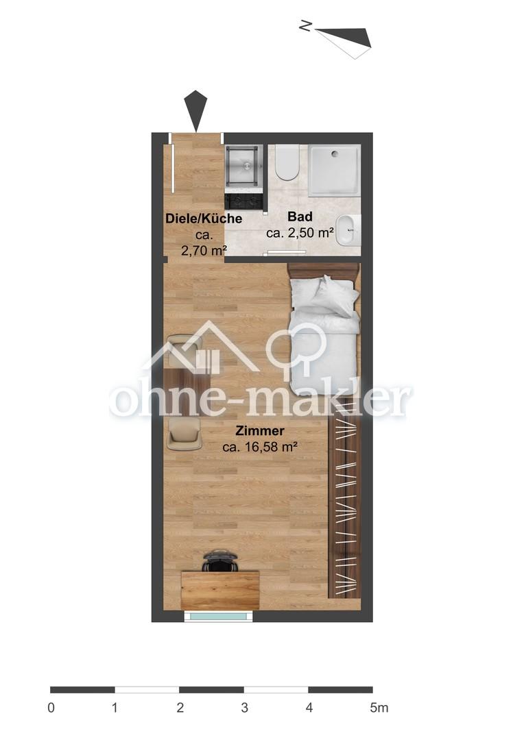 Kompakte 1-Zimmer Wohnung in 66123 Saarbrücken, Am Homburg - Foto 2