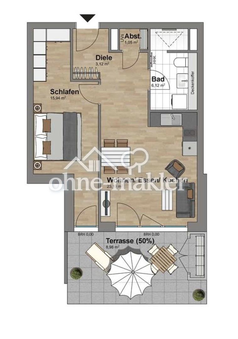 Neuwertige 2-Zimmer-Wohnung mit großer Terrasse – Frankfurt Ost - Photo 3