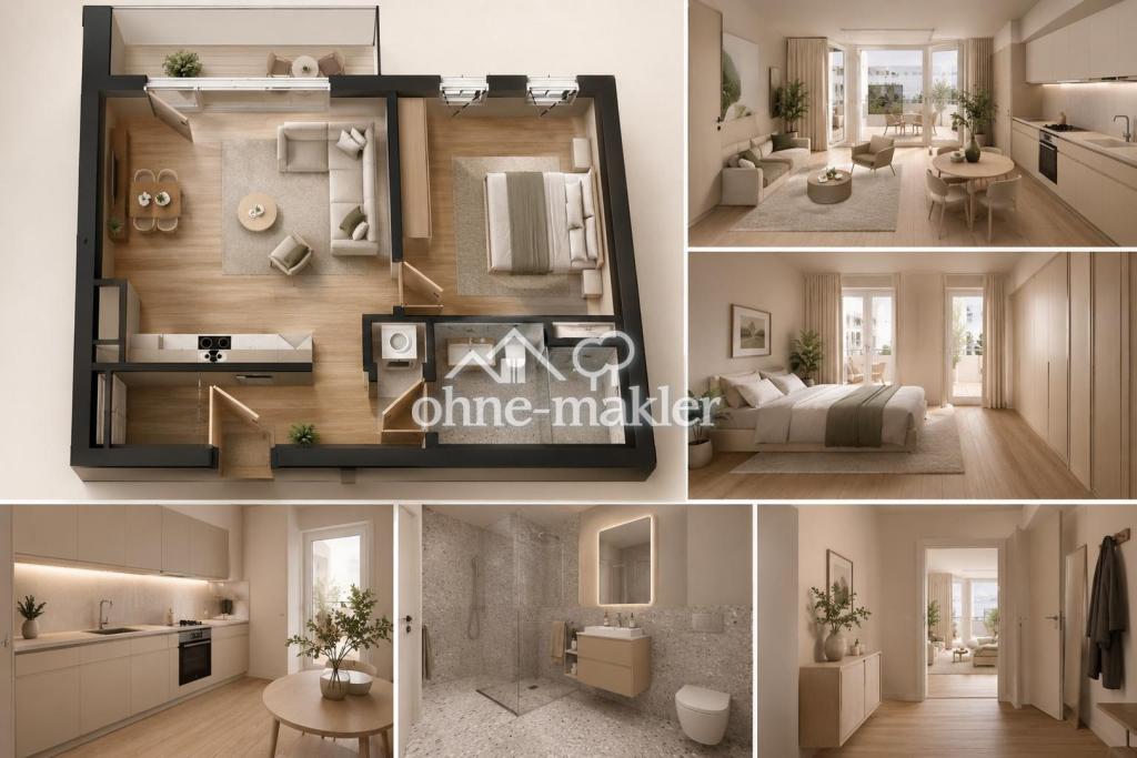 2 Zimmer Neubauwohnung mit Balkon & hochwertiger Einbauküche – Erstbezug in Berlin-Pankow - Photo 2