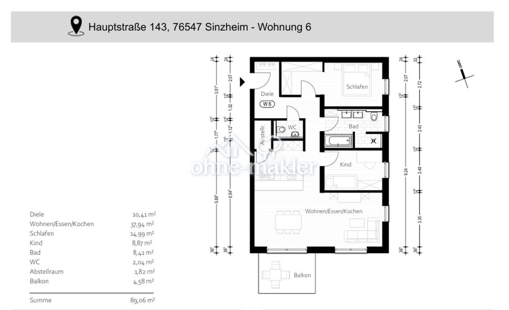 Attraktive 3- Zimmer-Neubauwohnung W6 - Foto 5