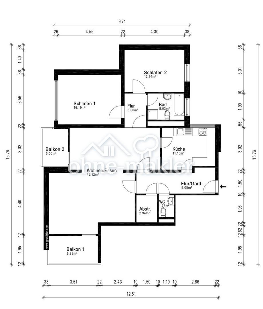 Erstbezug nach Sanierung – 3,5-Zimmer-Wohnung zu vermieten - Foto 1