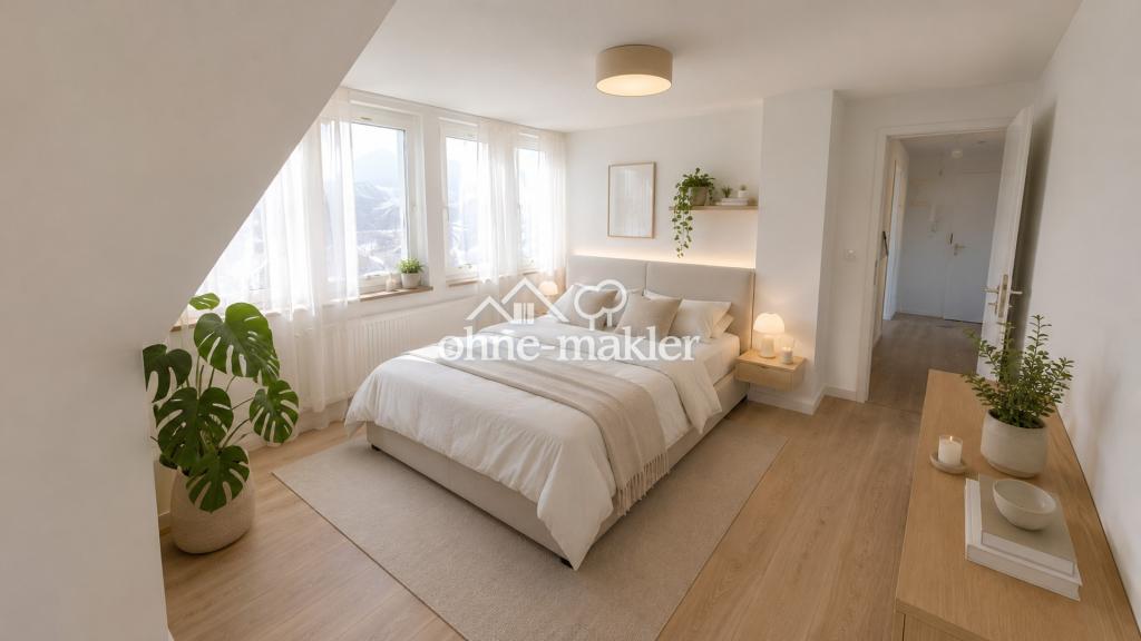 3-Zimmer-Dachgeschosswohnung mit Einbauküche in Steinfurth - Foto 2
