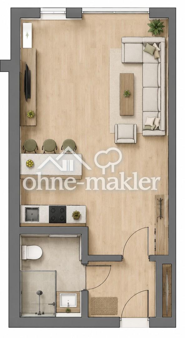 Helle 1-Zimmer-Wohnung mit schönem Grundriss in Unterschleißheim - Foto 5