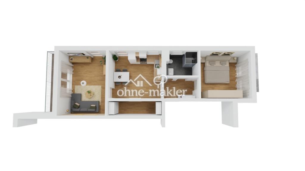 Frisch renovierte 2,5-ZKB-Wohnung mit Balkon, Speisekammer, Terrasse und Gartenanteil - Photo 5