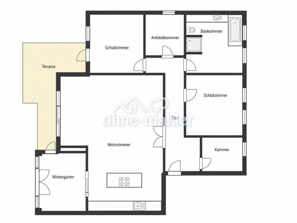 Großzügige 3-Zimmer-Wohnung im EG mit Wintergarten, Terrasse und TG-Stellplatz in Mehrow - Foto 4