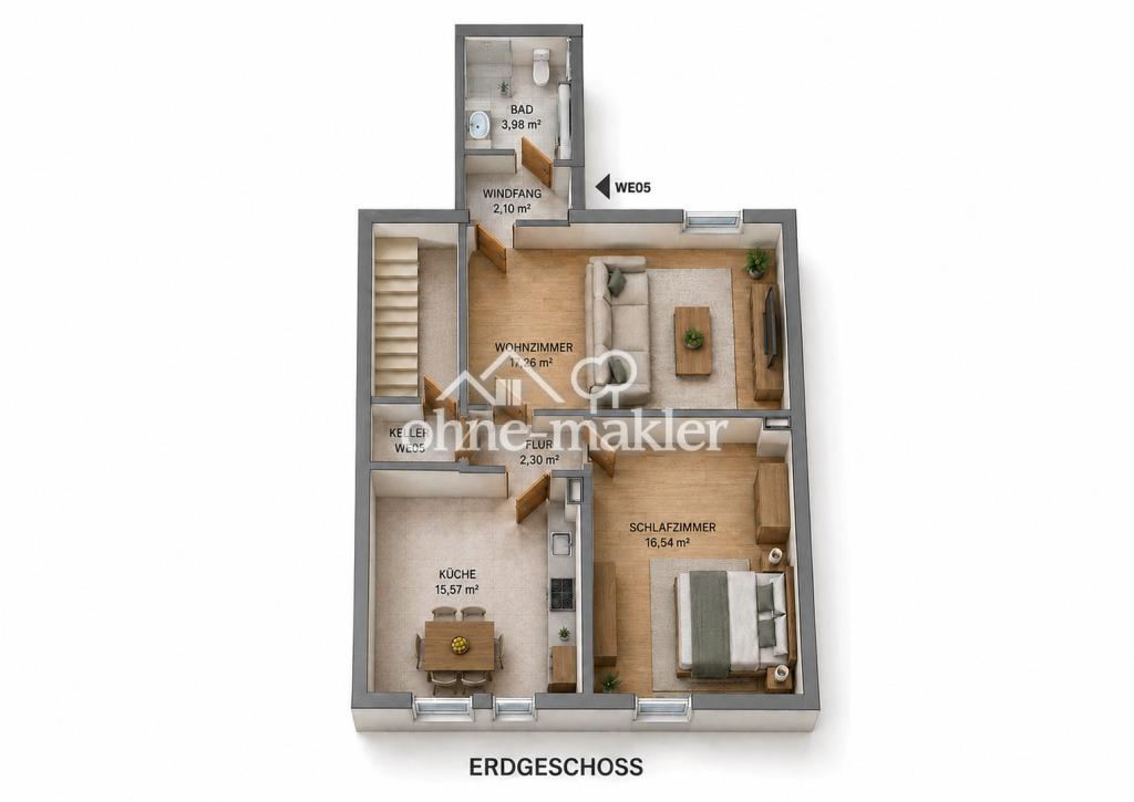 Renovierte 2 ZKB Wohnung mit Stellplatz in Lingenfeld - Foto 4