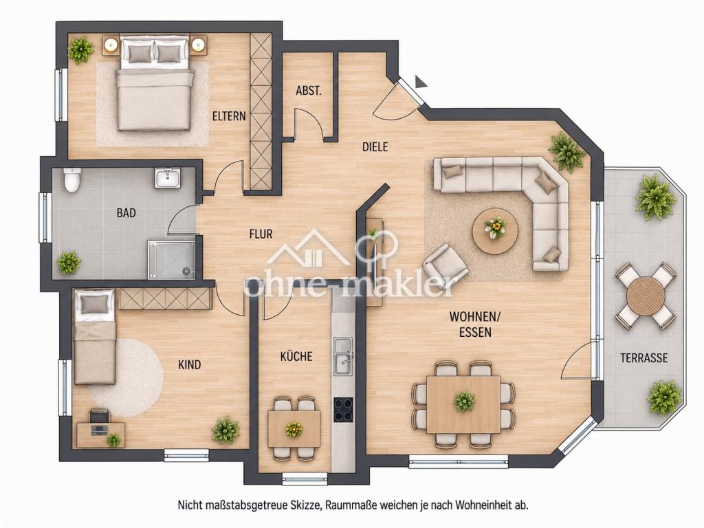 3-Zimmer Wohnung (88m²) mit Terasse in Puderbach ab 1.10. zu vermieten - Photo 4