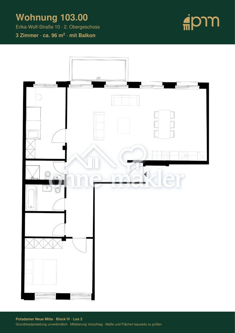 PNM//Moderne 3 Zimmer mit Balkon//Vermietung nur an Inhaber von WBS80! - Photo 2