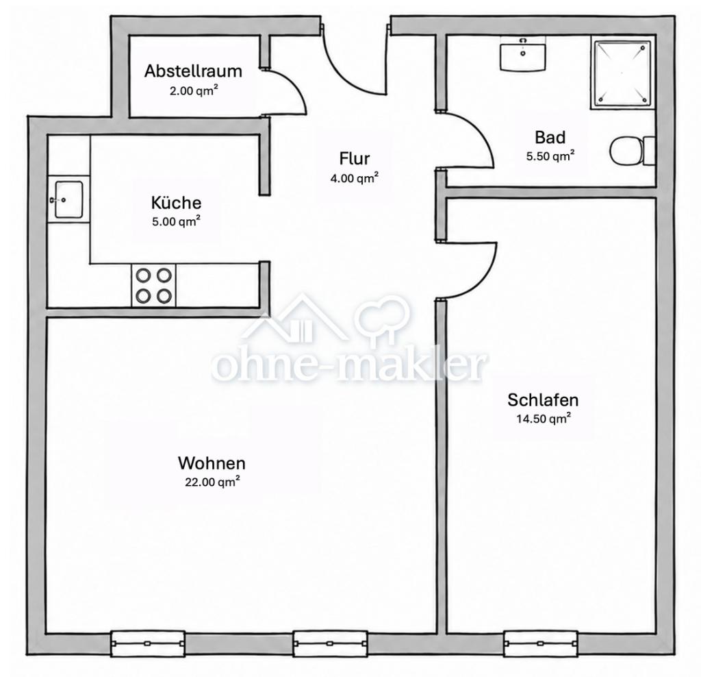 Helle 2-Zimmer-Wohnung in Karlsruhe-Oststadt – ca. 53 m² - Foto 1