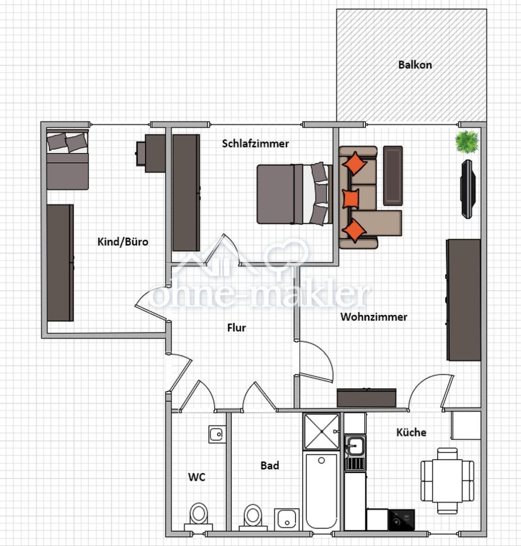 Helle 3-Zimmer-Wohnung mit Balkon und Carport-Stellplatz - Photo 1
