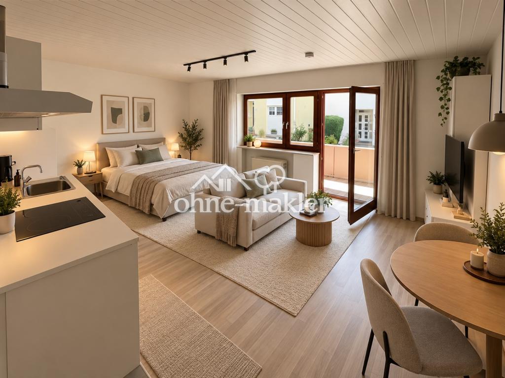 Schönes, helles Ein-Zimmer-Apartment mit großem Balkon, Einbauküche und Stellplatz - Foto 2