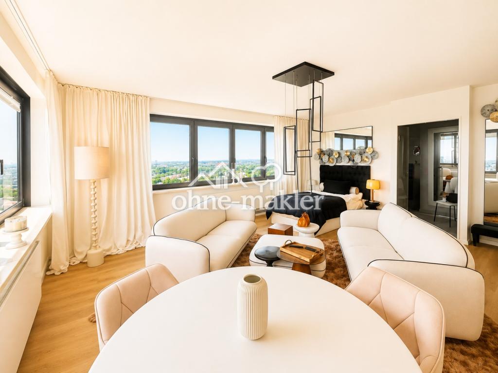 Fully furnished high-rise residence – 29th floor – panoramic views over Hamburg - Photo 2