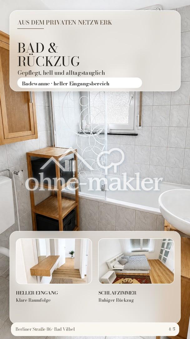 Gut geschnittene 3-Zimmer-Wohnung mit Balkon, Gartenmitbenutzung & Garage in Bad Vilbel“ - Foto 5