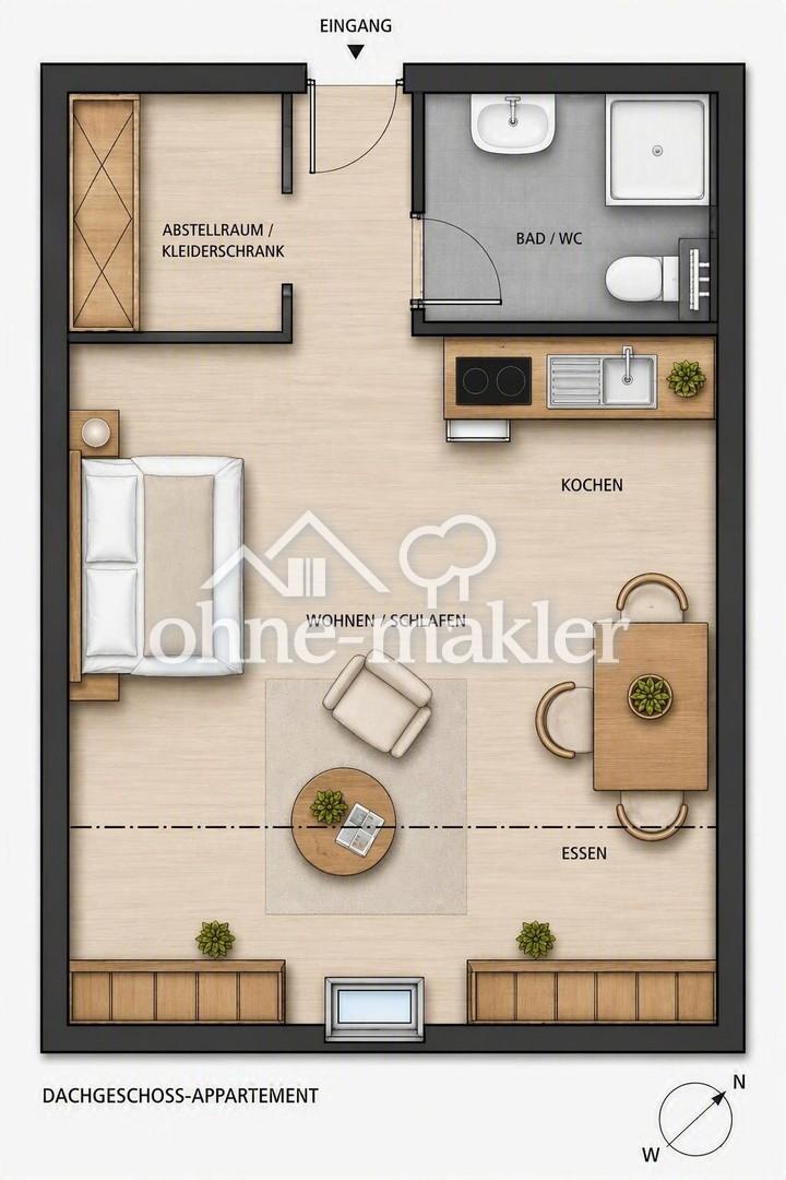 kompaktes 1-Zimmer-Appartement in Münster-Gievenbeck - Photo 5