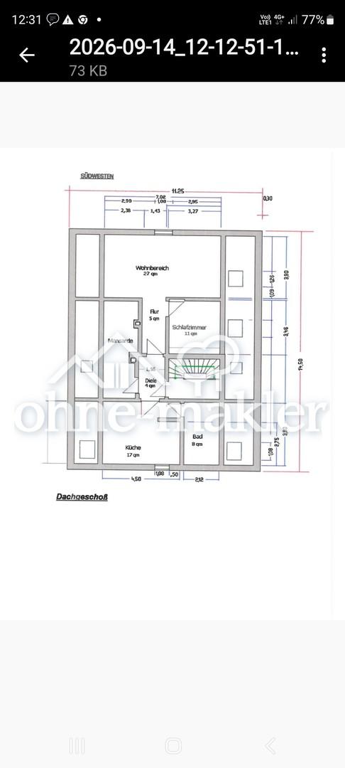 Über den Dächern von Bad Orb – Große 2-Zimmer-Wohnung in kleiner Einheit - Foto 3
