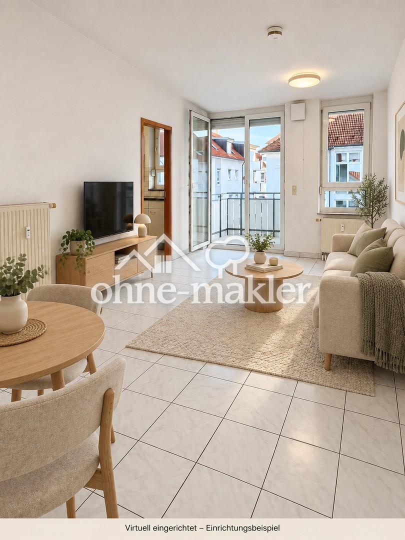Helle 2-Zimmer-Wohnung mit Einbauküche, Balkon und Tiefgaragenstellplatz - Photo 2