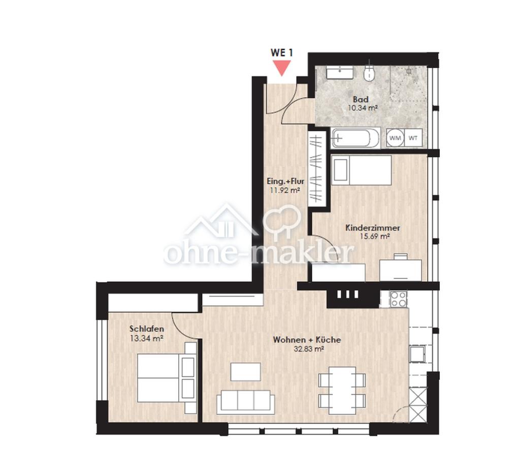 Platz zum Wohlfühlen: großzügige 3-Zimmer-Wohnung mit durchdachtem Grundriss - Photo 1