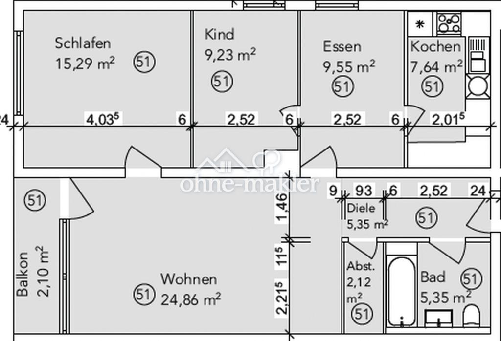 Schöne 3,5 Zimmer Wohnung mit Balkon - Foto 5