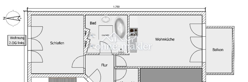 Helle schicke 2 Zimmer oberste Wohnung mit EBK u. tollem Bad in Filderstadt-Bernhausen - Foto 5