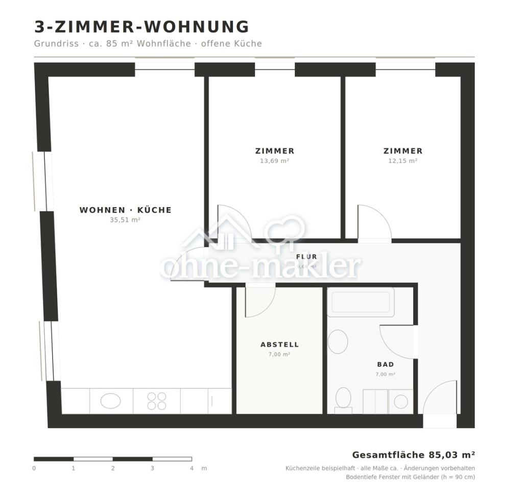 Helle 3-Zimmer Wohnung in zentraler Lage - Foto 4