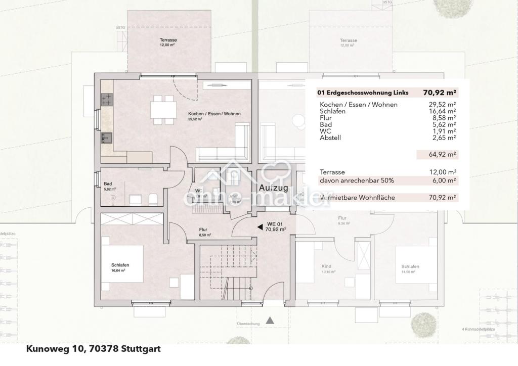 Erstbezug: 2× 2-Zimmer-Wohnung mit Aufzug - wahlweise mit 100m² Garten oder Südbalkon - Photo 5
