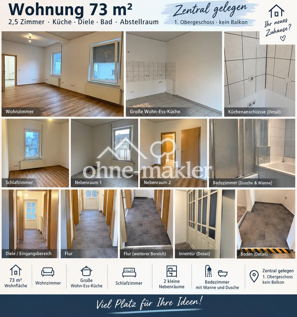 3 Wohnungen in Freudenberg – 28 bis 73 m² – zentral & modernisiert - Foto 1