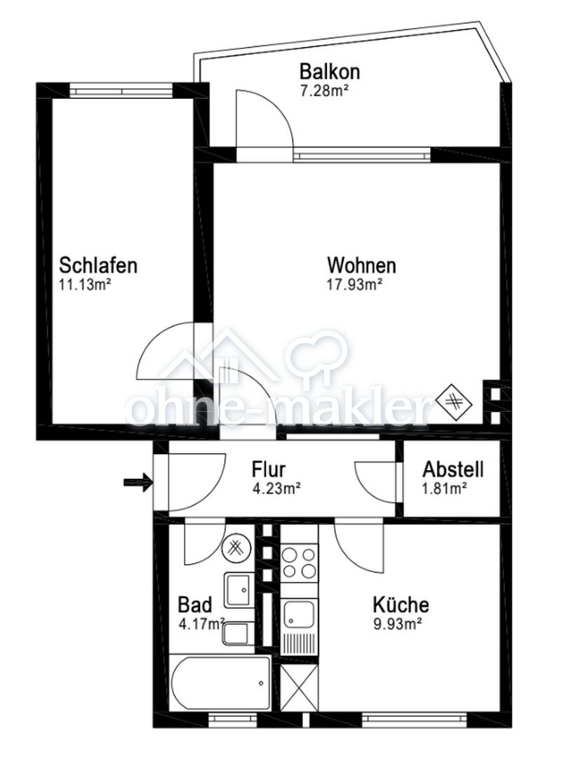 Sanierte 2-Zimmer-Wohnung in Bremen Schwachhausen | Mit Balkon - Foto 3