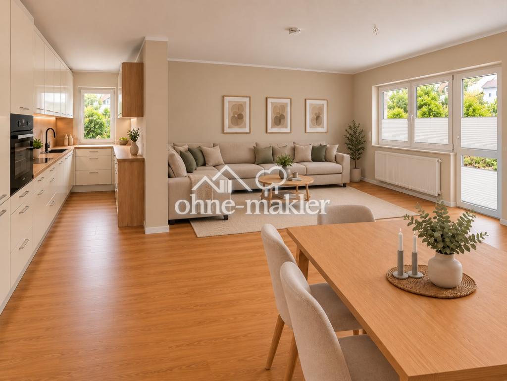 Möblierte 5-Raum Wohnung mit 2 Bädern, Einbauküche und Terrasse - Photo 1