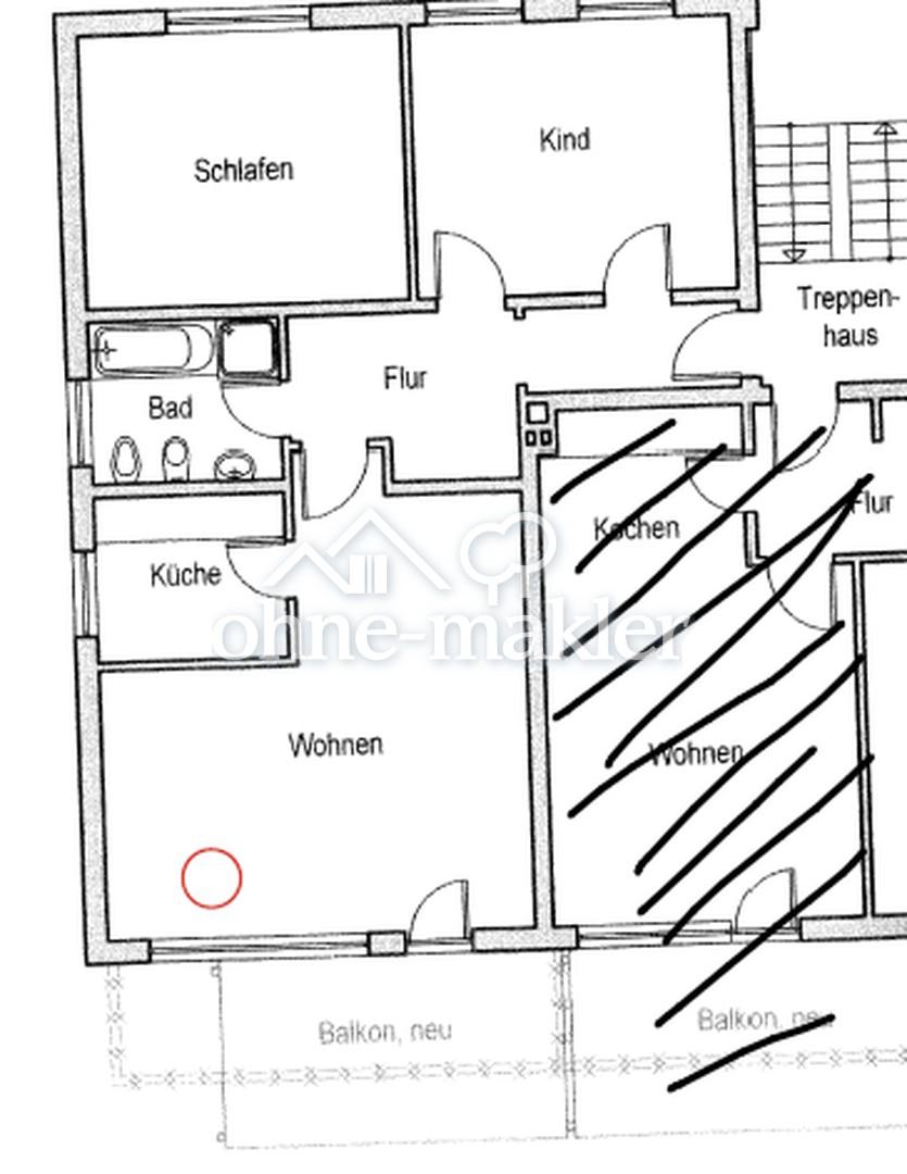 3-Zimmer-Wohnung mit Balkon in guter Lage - Foto 1