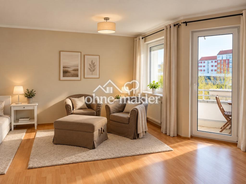 Helles 1-Zimmer-Apartment mit Südbalkon, Einbauküche und Stellplatz in Nürnberg-Laufamholz - Foto 1