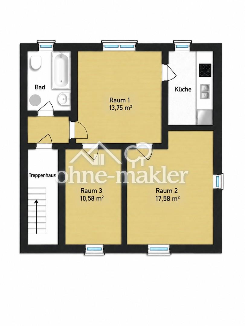 helle 3 Zimmer mit neuem Boden, frei ab sofort - Foto 4