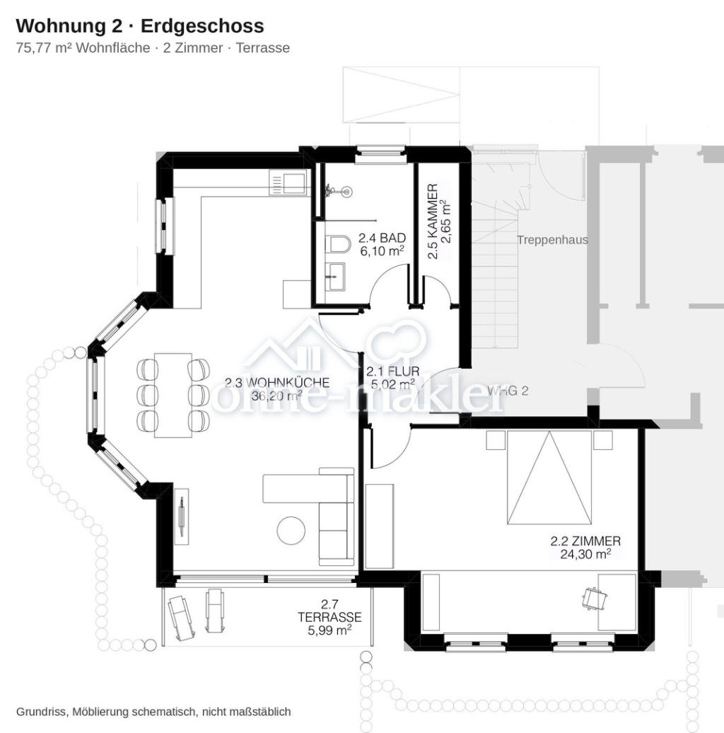 Erstbezug nach umfassender Modernisierung | 2 Zi., Wohnküche 36 m², Terrasse - Photo 3
