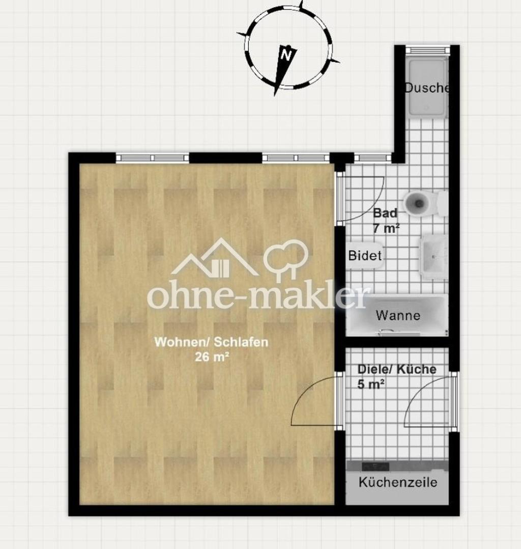 Frisch renovierte, helle 1 - Zimmer Wohnung in ruhigem Haus direkt an den Barmer Anlagen - Foto 5
