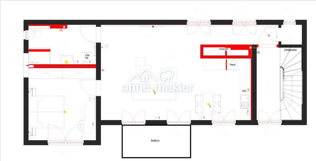 Erstbezug nach Sanierung 2 Zimmer Wohnung mit Balkon 1.OG - Foto 4