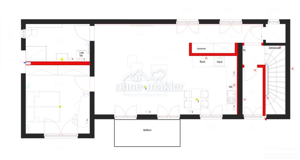 Erstbezug nach Sanierung 2 Zimmer Wohnung mit Balkon 2.OG - Foto 3