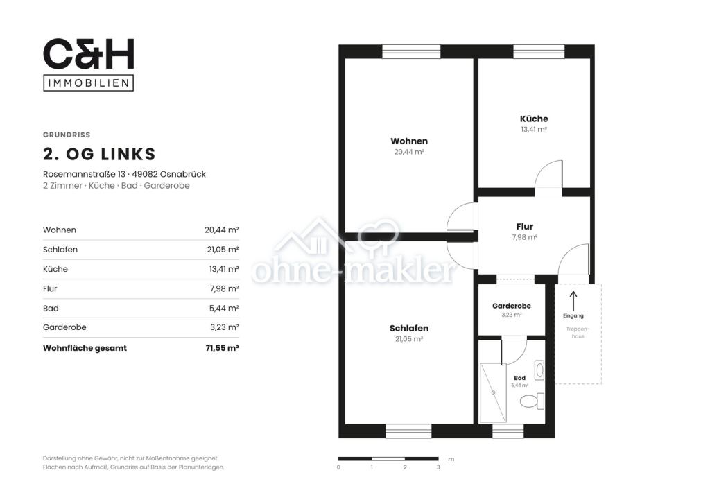 Befristet ab 01.11.: Helle 2-Zimmer-Wohnung mit 71 m², frisch renoviert, in Osnabrück - Foto 4